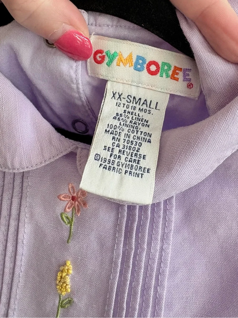 🌈Gymboree Vintage Rainbow Tag Purple Linen Romper *RARE*